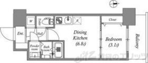アドバンス江坂ラシュレの物件間取画像